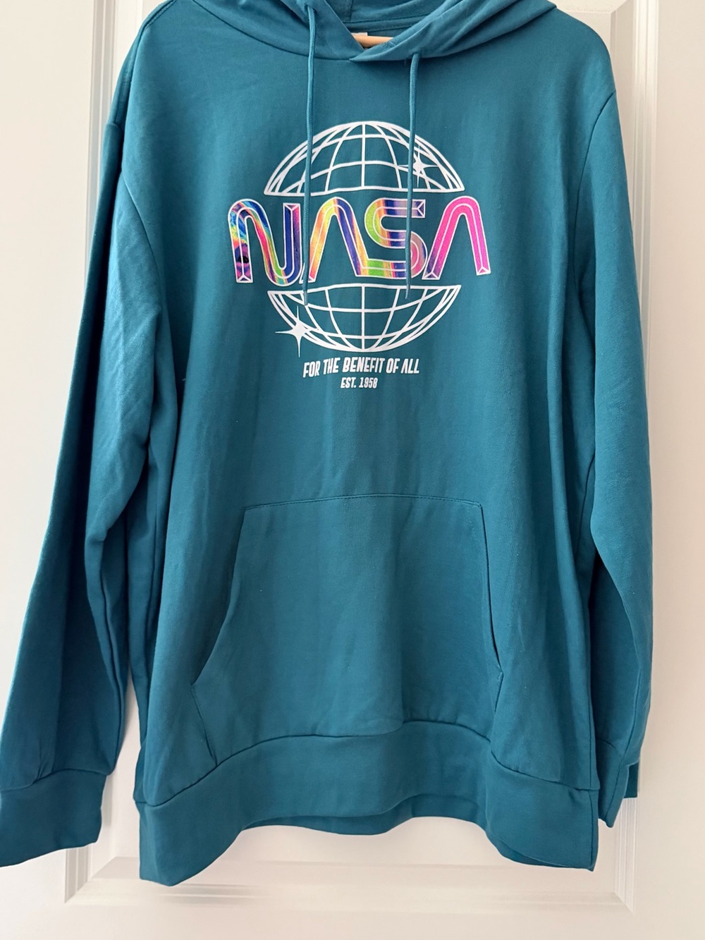 NASA Teal Graphic Hoodie Sweater - Teal Men's Pullover